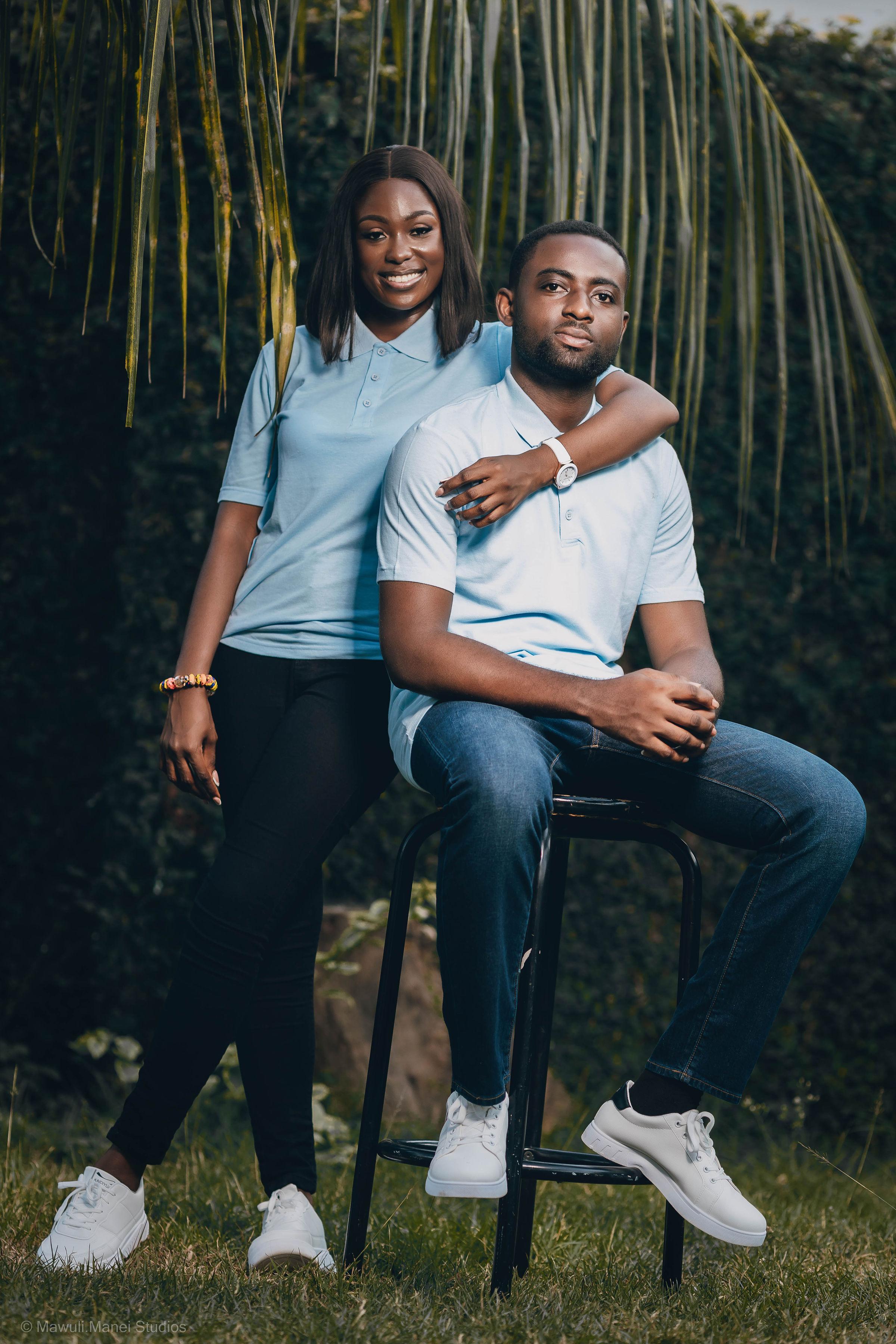 Pre-wedding images of Ampofo and Frema.